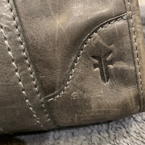 🖤🩶Frye Melissa Zip Satchel Leather Handbag Shoulder/Crossbody Carbon $388 - Picture 7 of 16